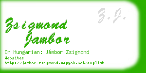zsigmond jambor business card