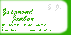 zsigmond jambor business card